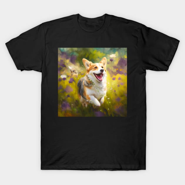 Wildflowers and Beagle Impressionist Art Print T-Shirt by TheArtfulAllie